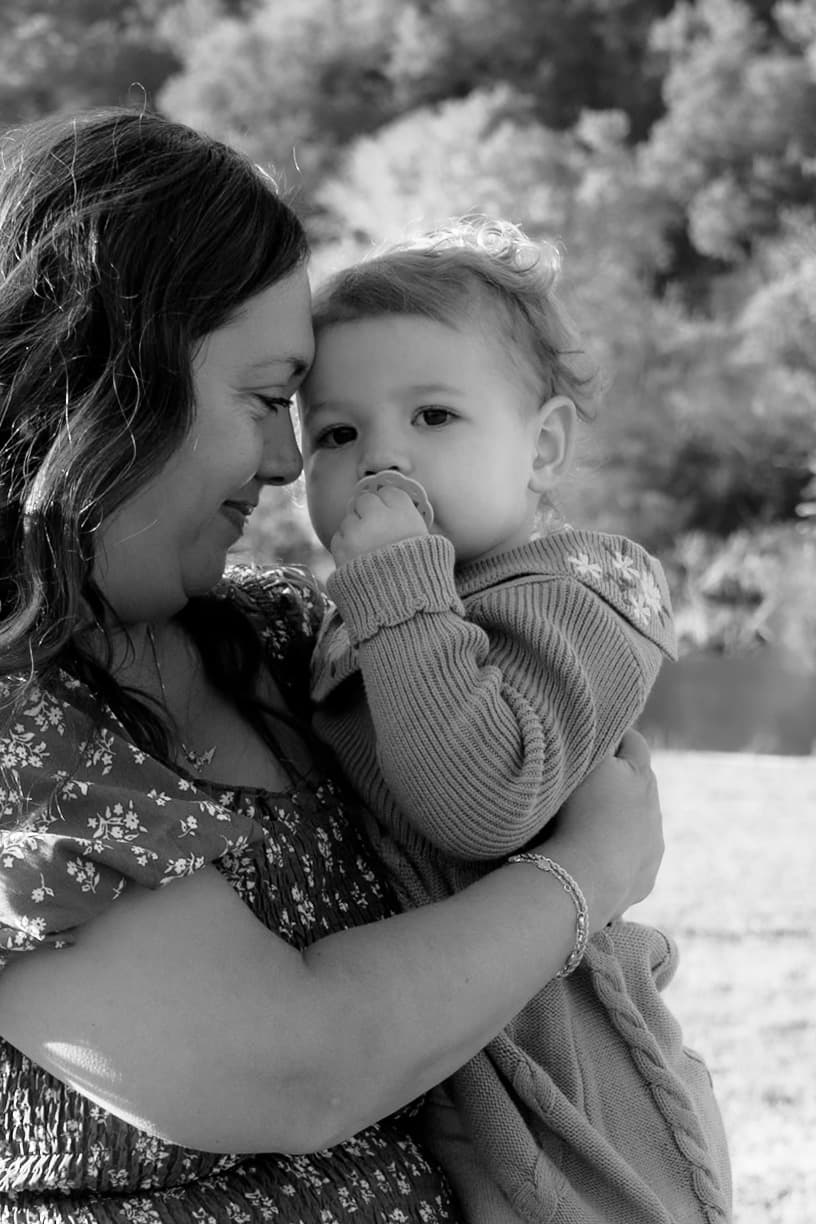 Mother and toddler nose to nose